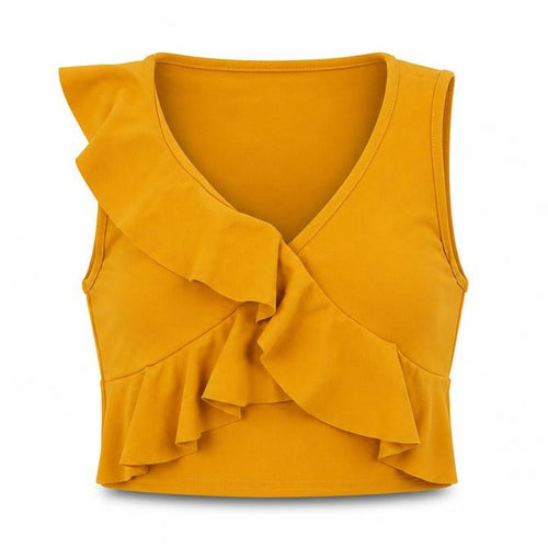Select Womens Yellow   Basic Blouse Size 10  - CROPPED