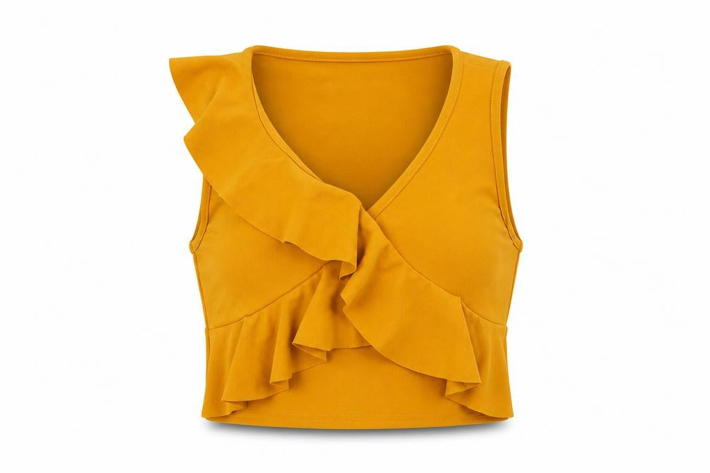 Select Womens Yellow   Basic Blouse Size 10  - CROPPED