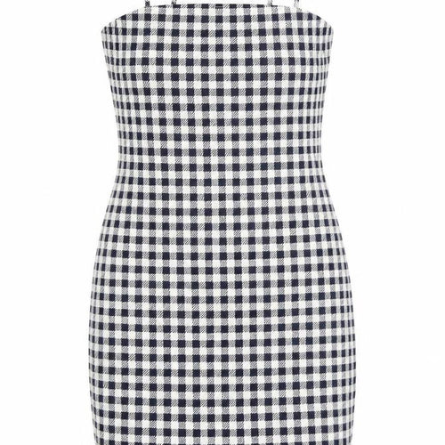 SheIn Womens Blue Check  Mini  Size S