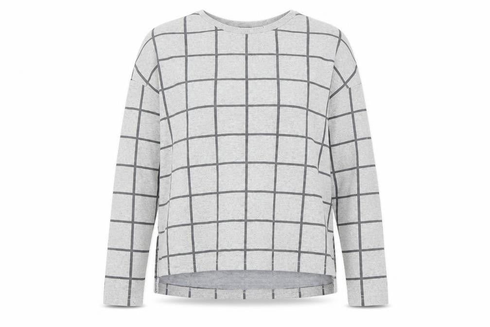 Primark Womens Grey Check  Pullover Sweatshirt Size 4
