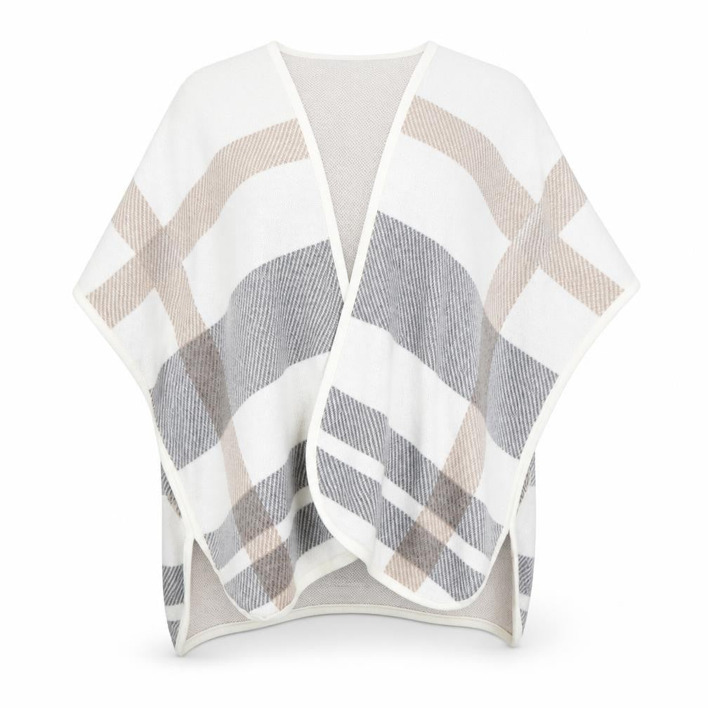 New Look Womens White Check  Wrap Jumper One Size