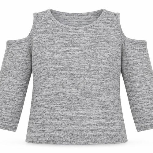 Candy Couture Girls Grey   Basic T-Shirt Size 12 Years