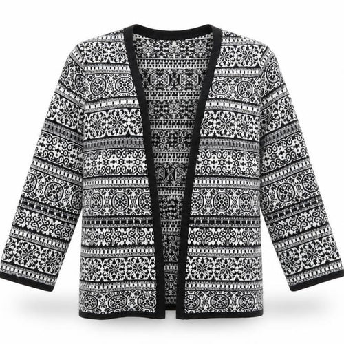 F&F Womens Black Geometric  Cardigan Jumper Size 14