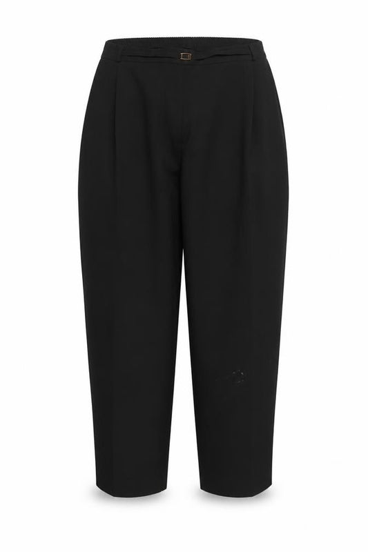 Front view of Bonmarché women’s black trousers, size UK 24, 24-inch leg