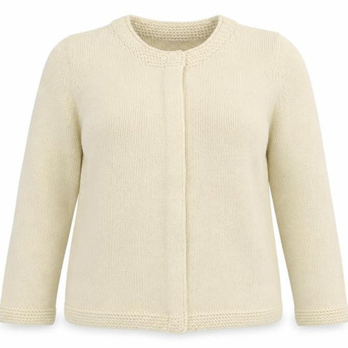 Preworn Womens White  Knit Cardigan Jumper Size 14