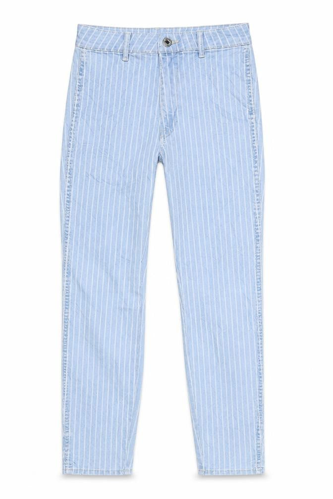 H&M Womens Blue Striped Denim Skinny Jeans Size 27 in L29 in
