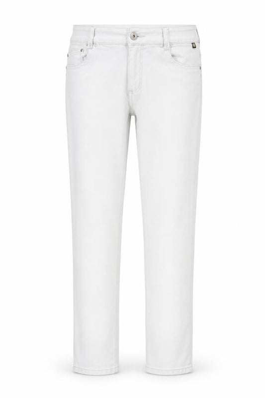 Front view of women’s grey straight jeans, size UK 10, 34-inch leg