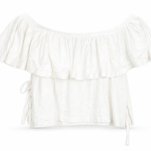 Missguided Womens White   Cropped T-Shirt Size 10