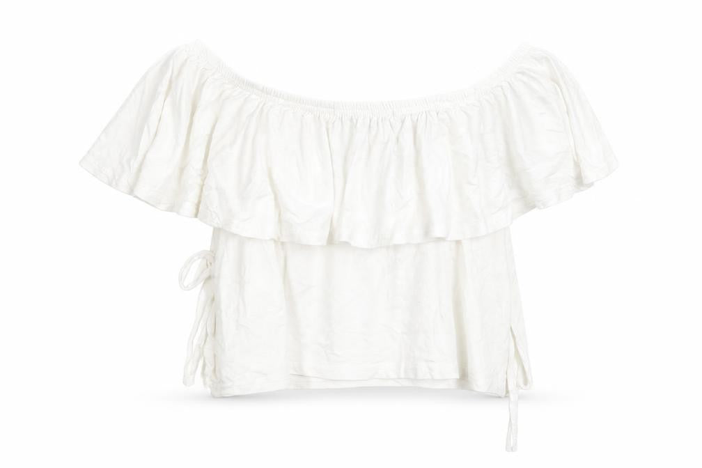 Missguided Womens White   Cropped T-Shirt Size 10