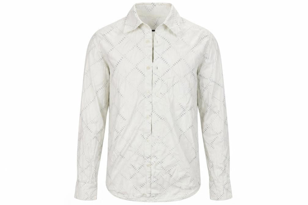 Burton Mens White Check   Button-Up Size S