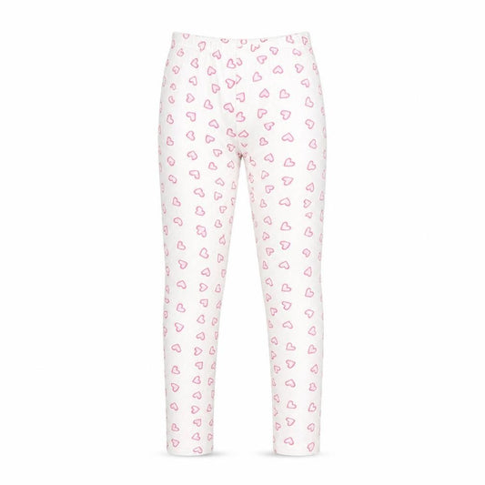 Front view of OVS girls’ white polka dot jegging trousers, size 8-9, years