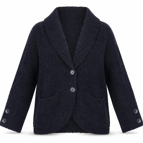 ECI Womens Blue Houndstooth  Cardigan Jumper Size 14