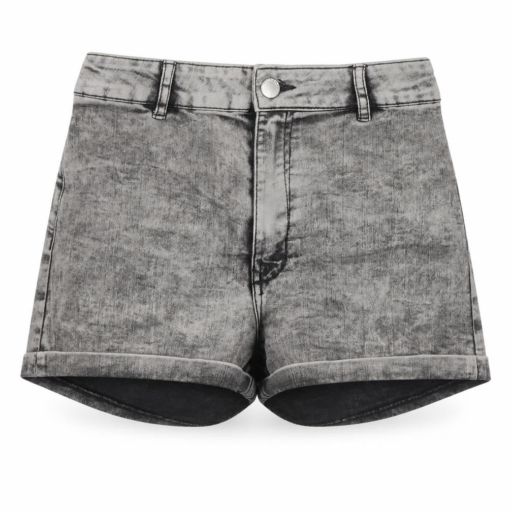 Front view of H&M women’s grey mini skirt, size UK 8