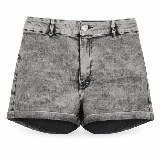 Front view of H&M women’s grey mini skirt, size UK 8