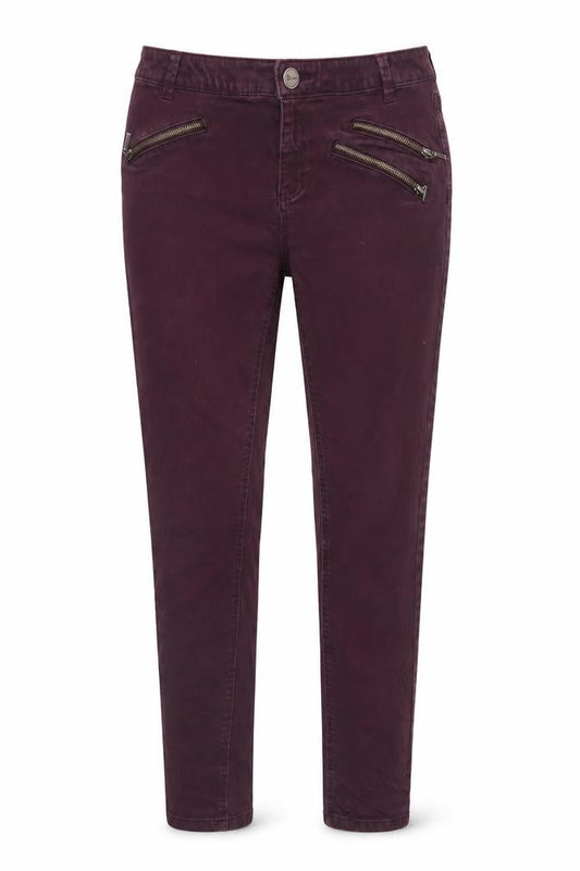 Front view of F&F women’s purple skinny jeans, size UK 10, 26-inch leg