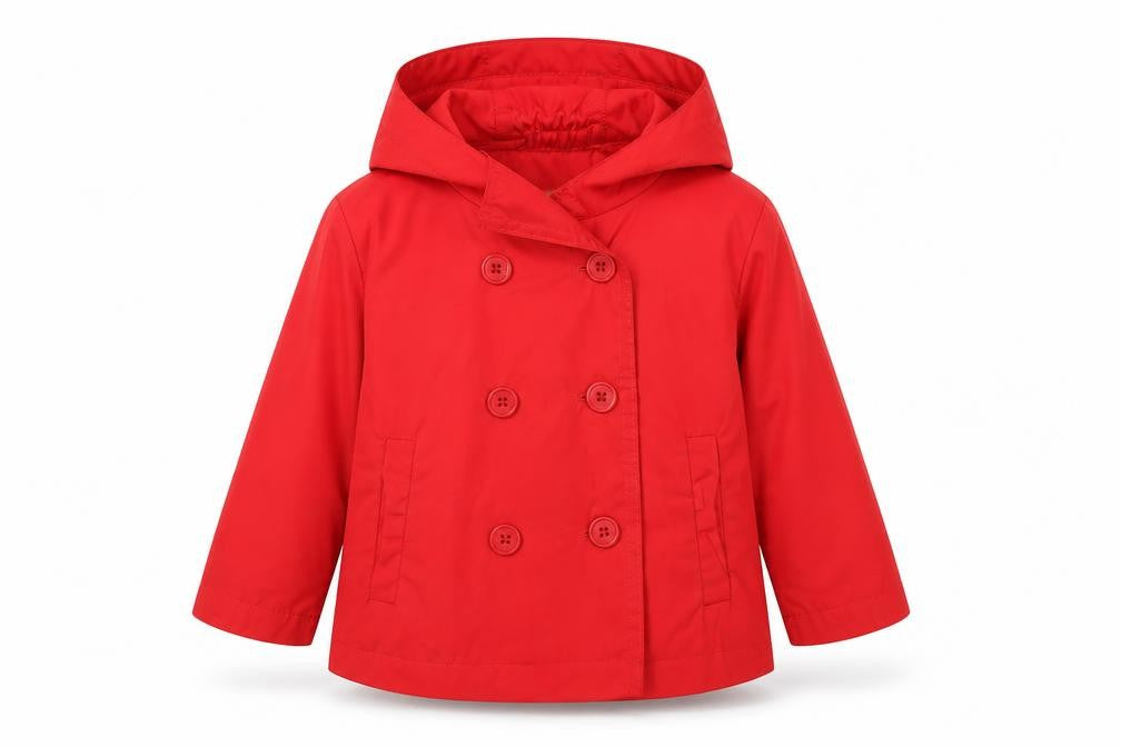Front view of Chico's girls’ red rain coat coat, size 2, years