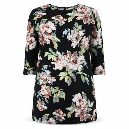 Boohoo Womens Black Floral  Mini  Size 14