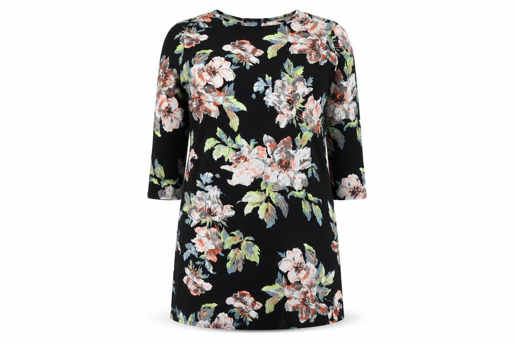 Boohoo Womens Black Floral  Mini  Size 14