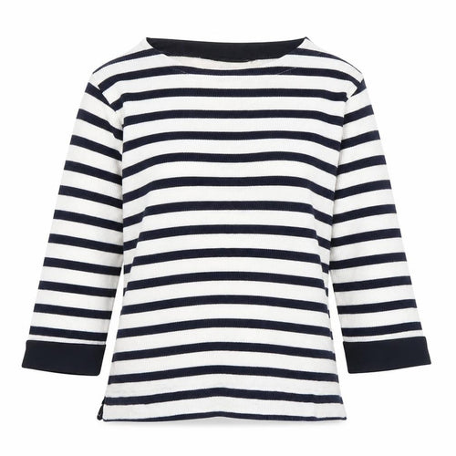 Isle Womens Blue Striped Knit Basic T-Shirt Size 10