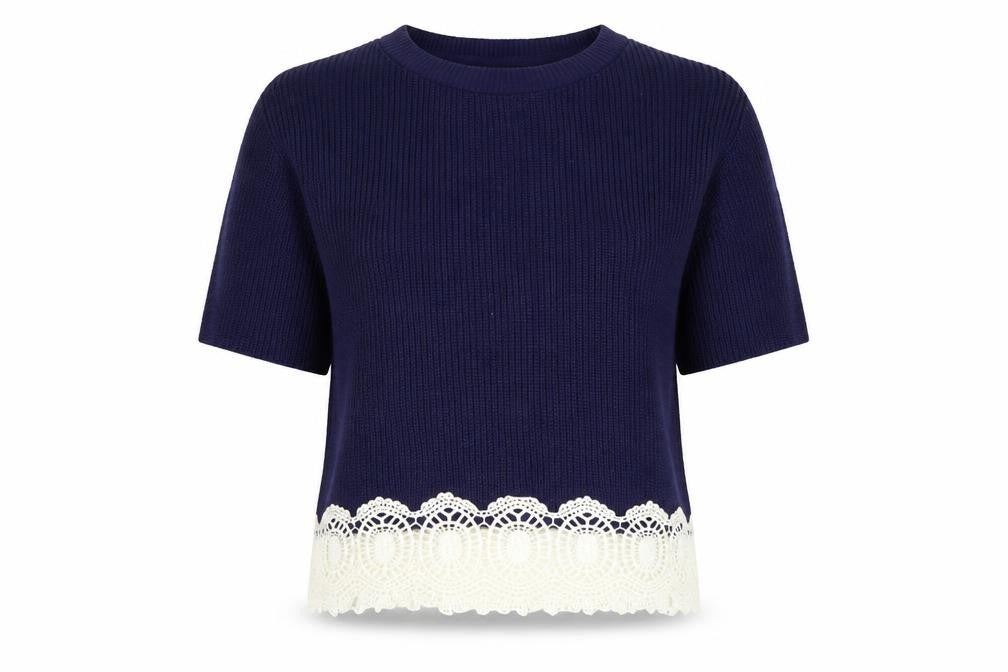 Topshop Womens Blue  Knit Pullover Jumper Size 6