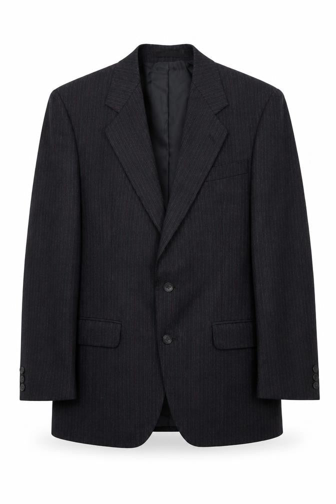 The Label Mens Grey Striped  Jacket Suit Jacket Size S