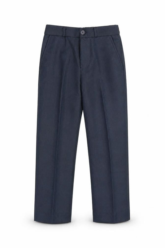 Front view of Romario boys’ blue dress pants trousers, size 5, years