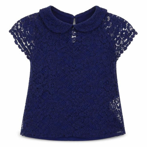 Topshop Womens Blue Floral  Basic Blouse Size 10  - cut out front detail