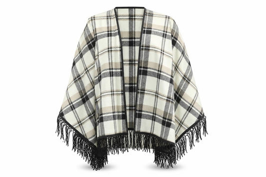 Front view of Preworn women’s ivory check jacket one size