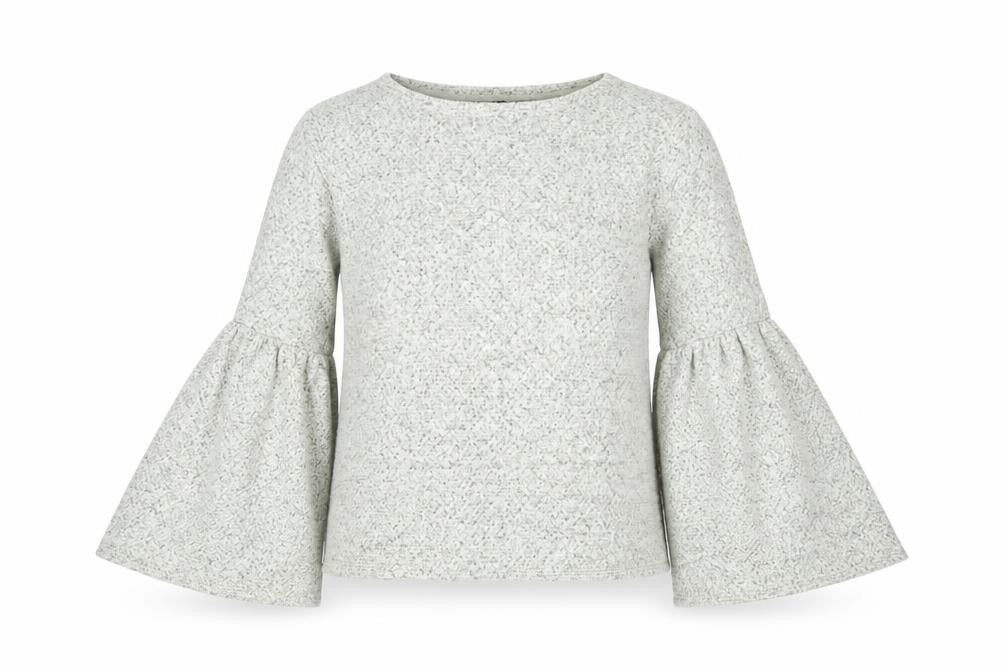 Marks and Spencer Womens Grey   Pullover Jumper Size 2  - flared sleeves