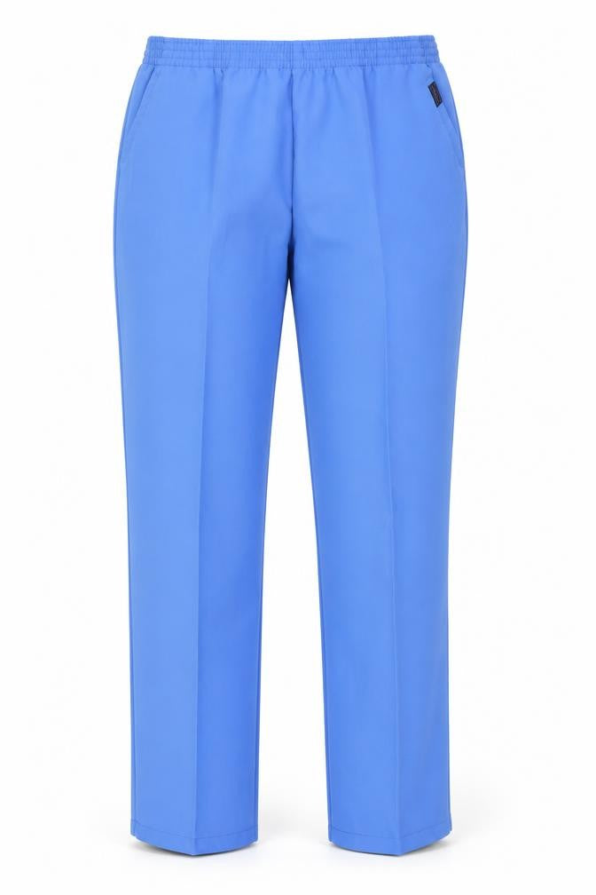 Front view of Vagarro women’s blue trousers, size UK 44, 27-inch leg
