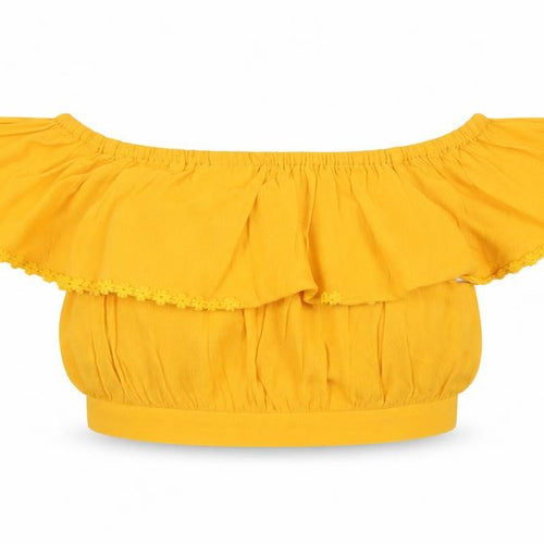 Preworn Womens Yellow   Cropped Blouse Size 12