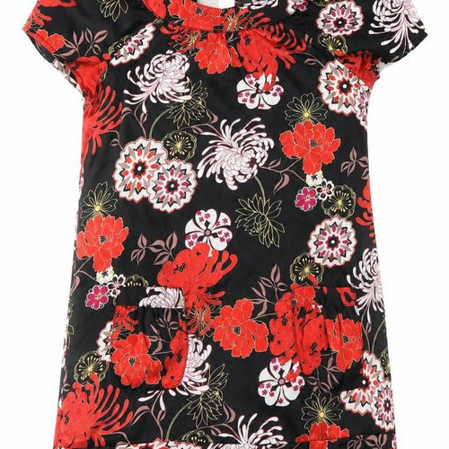 Debenhams Girls Black Floral  Basic Blouse Size 7 Years
