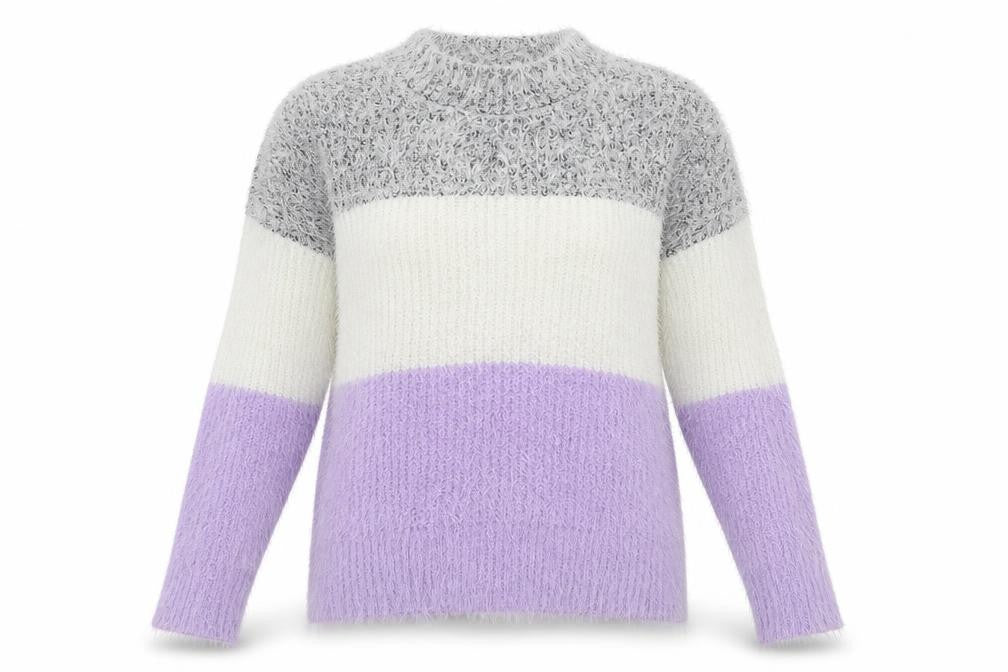 Front view of Primark women’s purple jumper, size S