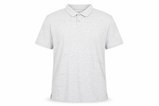 Front view of Preworn men’s grey houndstooth polo, size XL
