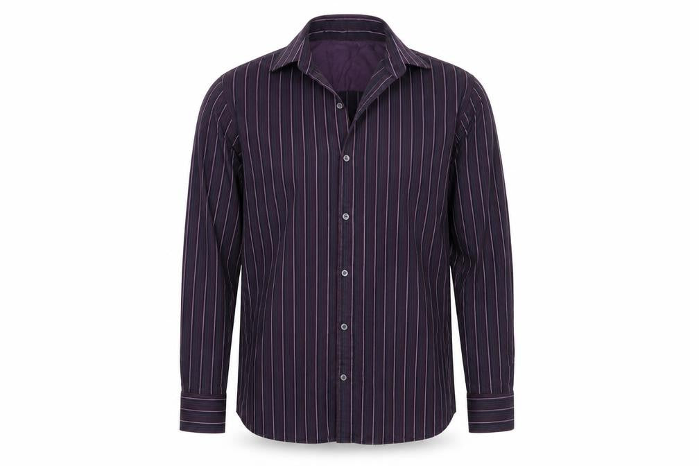 Autograph Mens Black Striped   Button-Up Size L