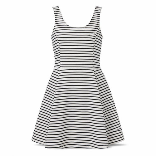 Preworn Womens Black Striped  Shirt Dress  Size 8