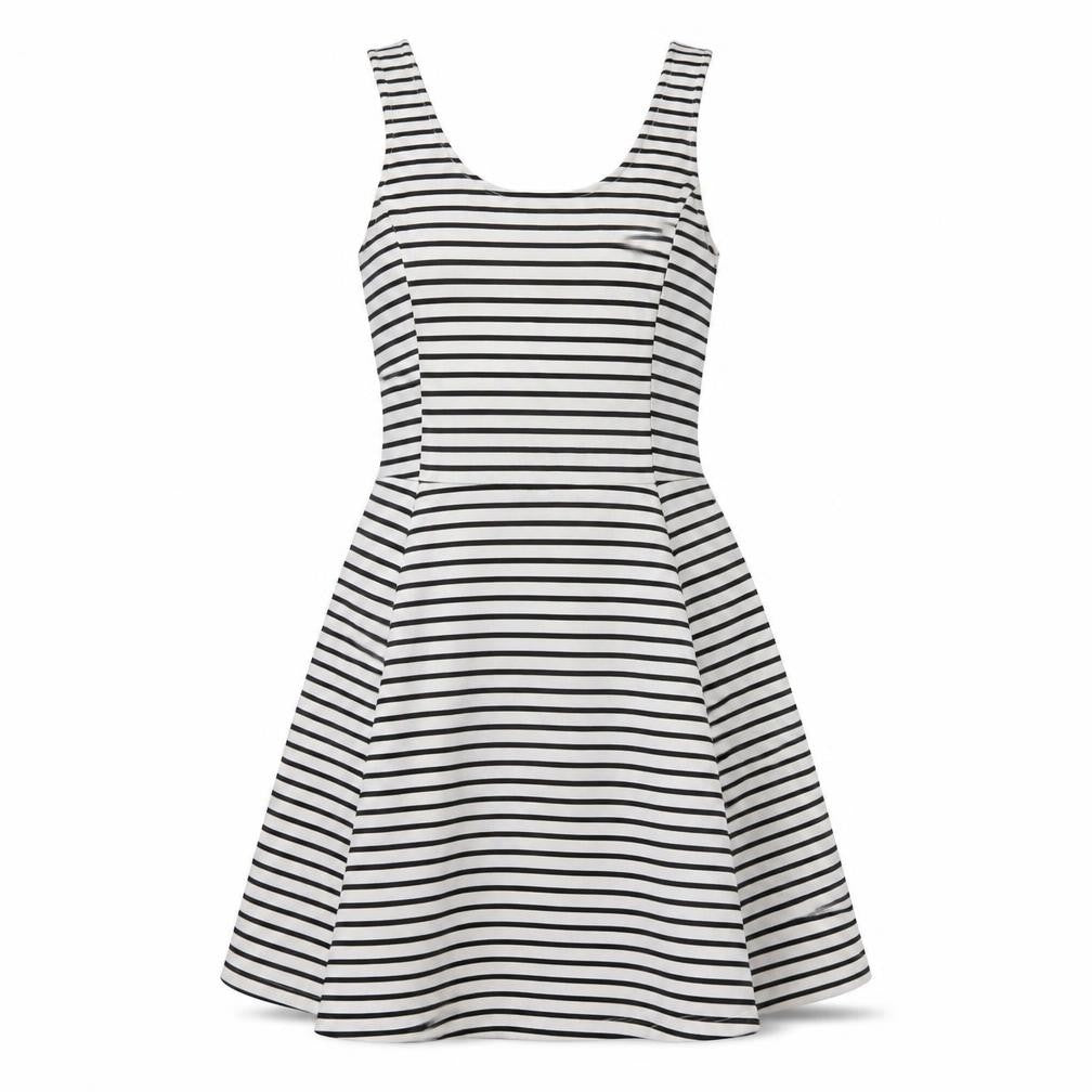 Preworn Womens Black Striped  Shirt Dress  Size 8