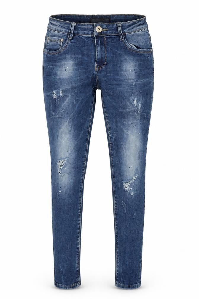 Kiss Pink Womens Blue Denim Straight Jeans Size 6 L27.5 in