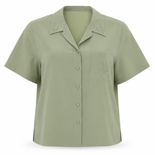 Isabelle Womens Green Floral  Basic Blouse Size 10