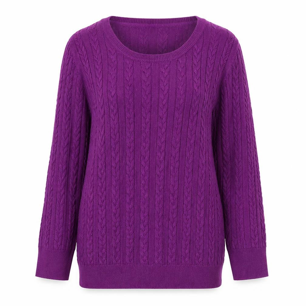 Front view of H&M women’s purple jumper, size M