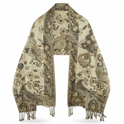 Preworn Womens Gold Floral   Shawl/Wrap