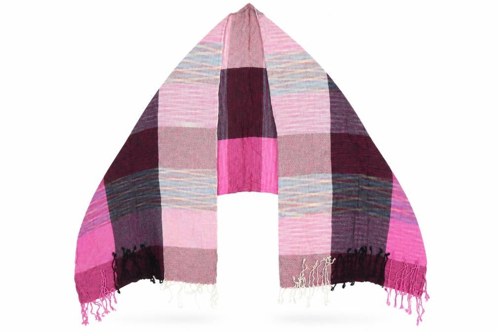 Preworn Womens Pink Check   Shawl/Wrap