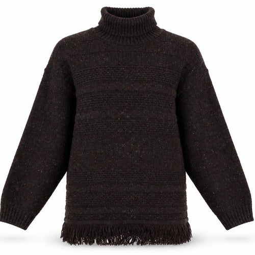the only Womens Brown  Knit Pullover Jumper Size S  - tassle hem