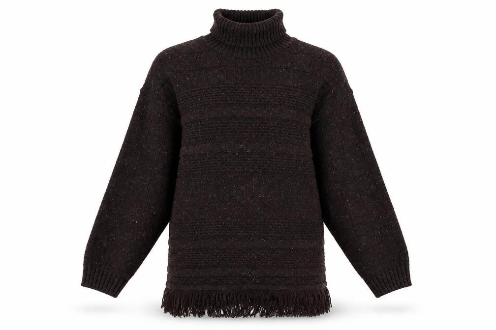 the only Womens Brown  Knit Pullover Jumper Size S  - tassle hem