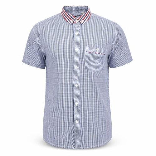 Twisted Soul Mens Blue Check   Button-Up Size S