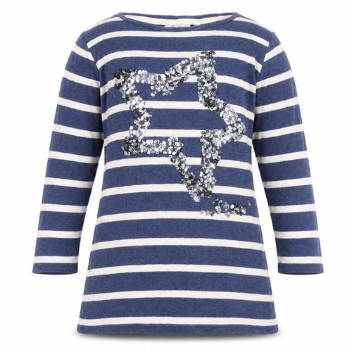 NEXT Girls Blue Striped  Pullover Jumper Size 5 Years  - star