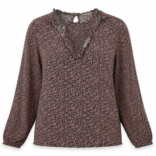 Papaya Womens Black Floral  Basic Blouse Size 14