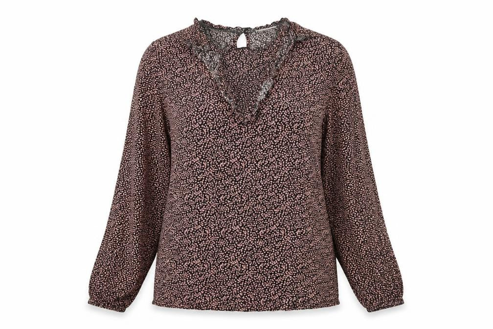 Papaya Womens Black Floral  Basic Blouse Size 14