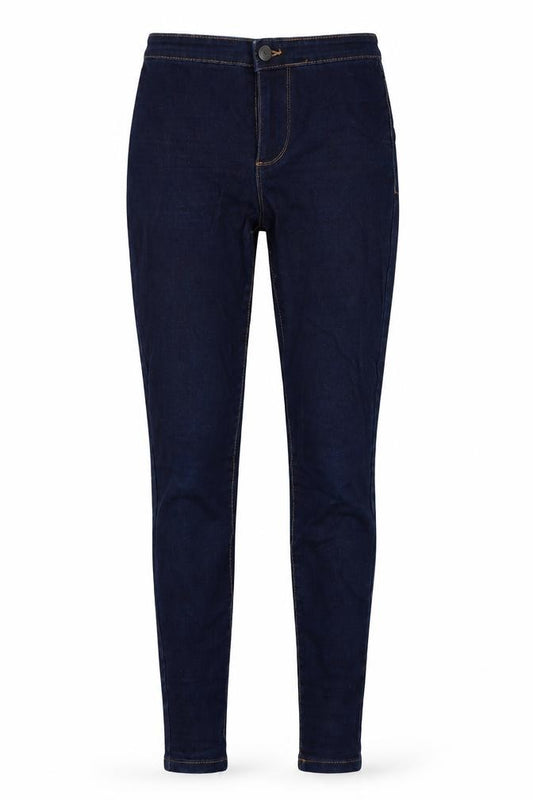 Front view of DENIM&co women’s blue skinny jeans, size UK 8, 28-inch leg