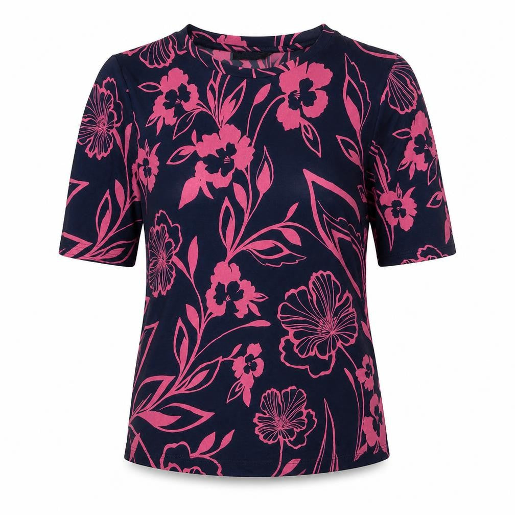 Marks and Spencer Womens Pink Floral  Basic T-Shirt Size 10